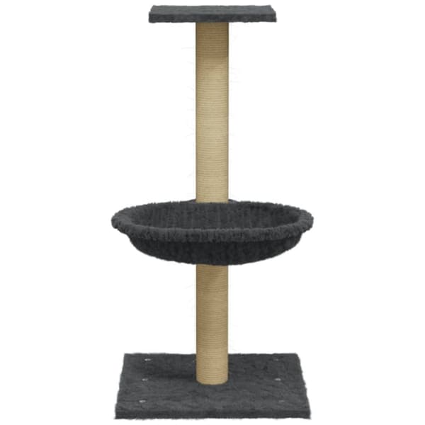 vidaXL Klösträd med klöspelare sisal mörkgrå 74 cm