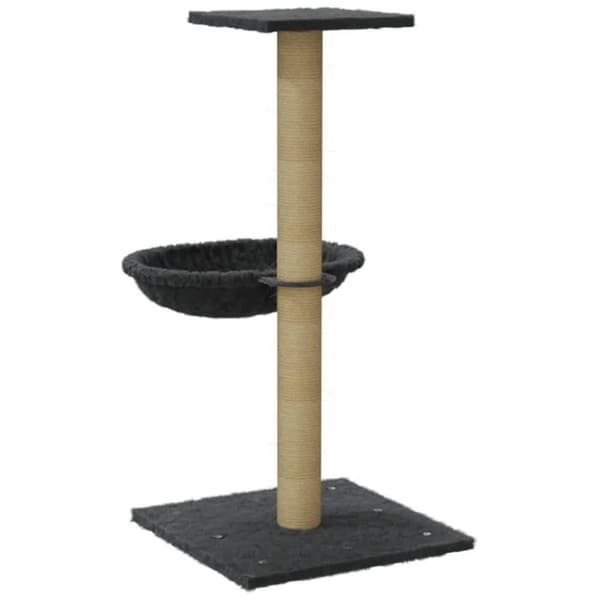 vidaXL Klösträd med klöspelare sisal mörkgrå 74 cm