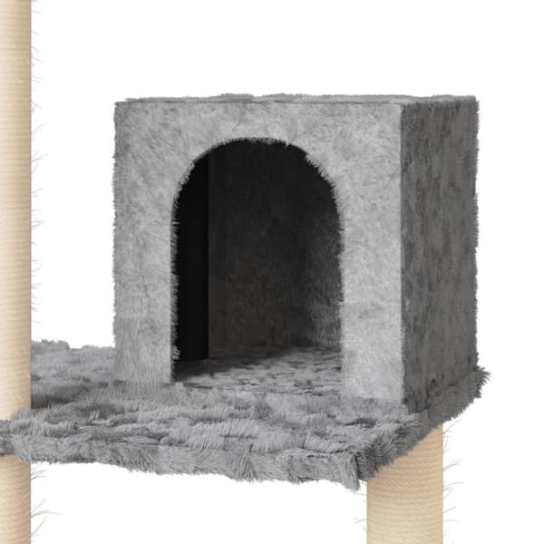 vidaXL Kattetre med klorestolper i sisal lysegrå 119 cm