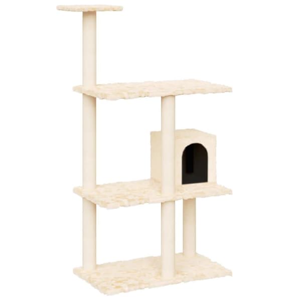 vidaXL Katträd med klöspelare sisal gräddvit 119 cm