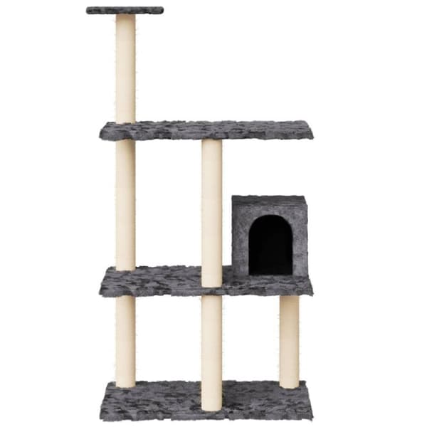 vidaXL Kattetre med klorestolper i sisal mørkegrå 119 cm