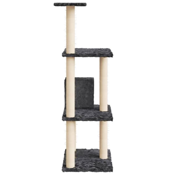 vidaXL Kattetre med klorestolper i sisal mørkegrå 119 cm