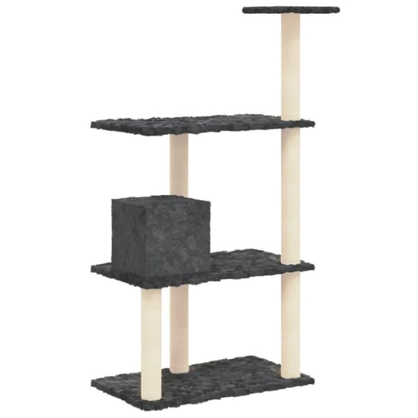 vidaXL Kattetre med klorestolper i sisal mørkegrå 119 cm