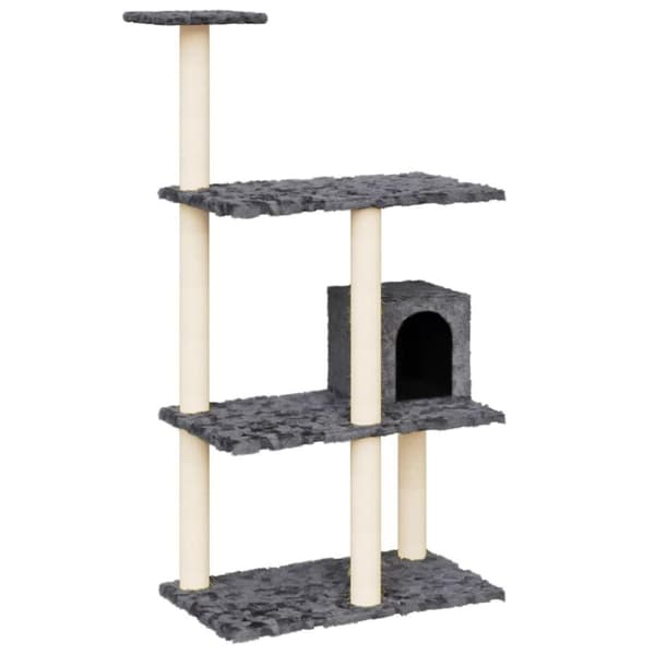 vidaXL Kattetre med klorestolper i sisal mørkegrå 119 cm