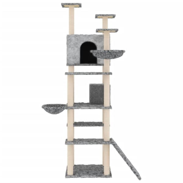 vidaXL Katträd med klöspelare sisal ljusgrå 191 cm