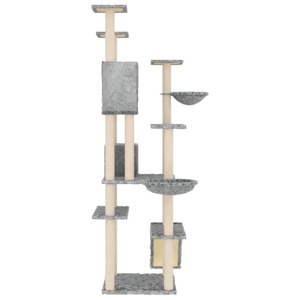 vidaXL Katträd med klöspelare sisal ljusgrå 191 cm
