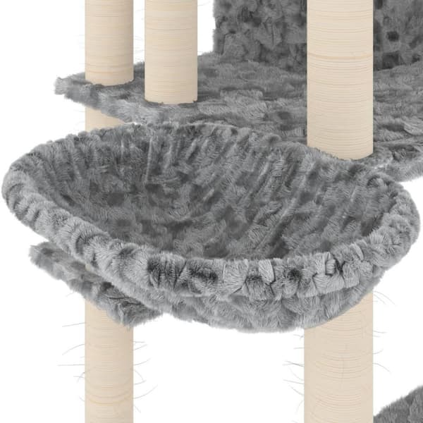 vidaXL Katträd med klöspelare sisal ljusgrå 191 cm