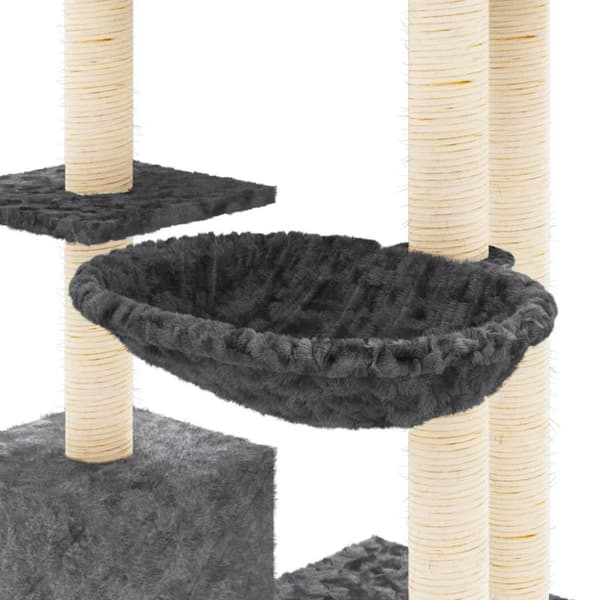 vidaXL Klösträd med klöspelare i sisal mörkgrå 142 cm