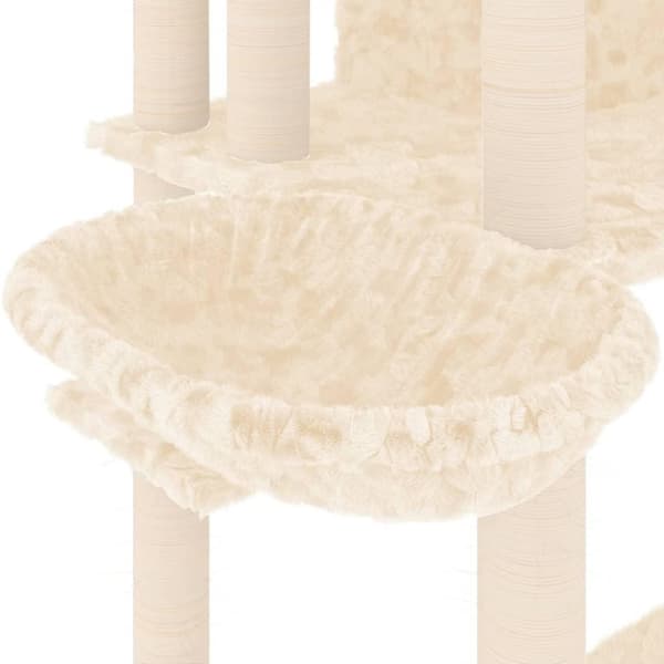 vidaXL Kattetre med klorestolper i sisal kremhvit 191 cm