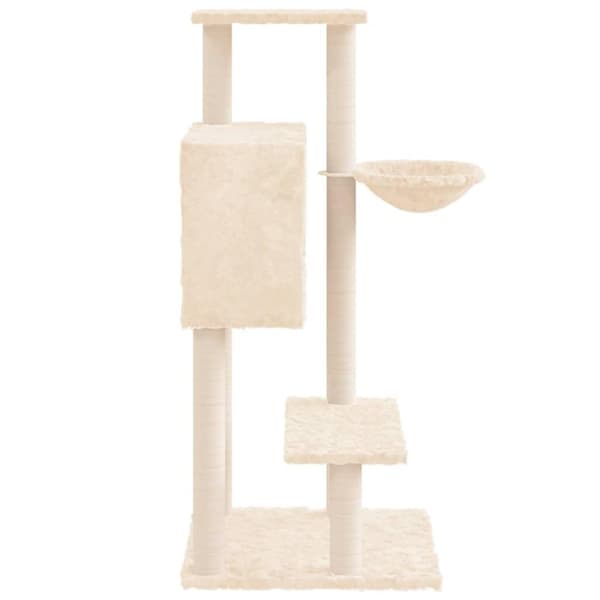 vidaXL Katträd med klöspelare sisal gräddvit 142 cm