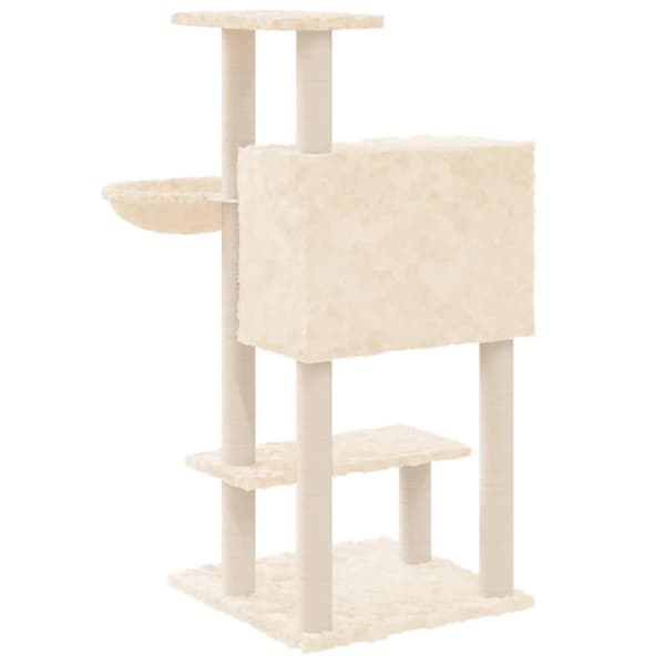 vidaXL Katträd med klöspelare sisal gräddvit 142 cm