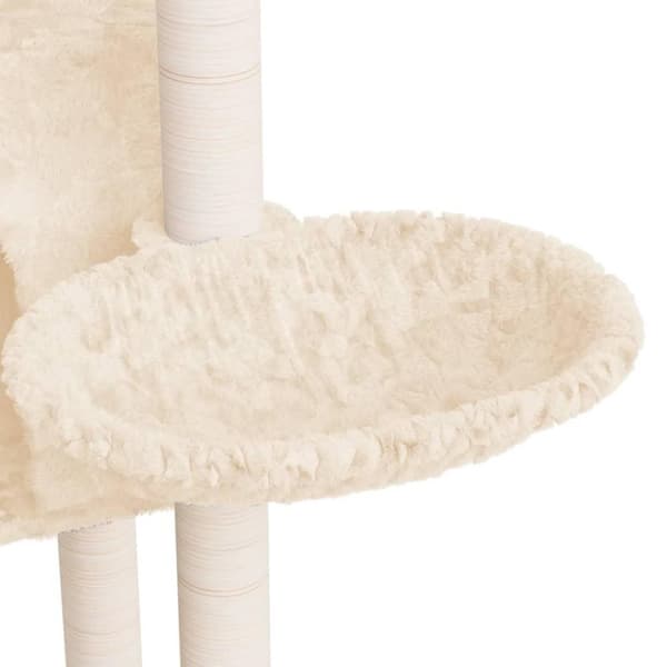 vidaXL Katträd med klöspelare sisal gräddvit 142 cm