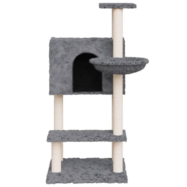 vidaXL Kattetre med klorestolper i sisal mørkegrå 108,5 cm