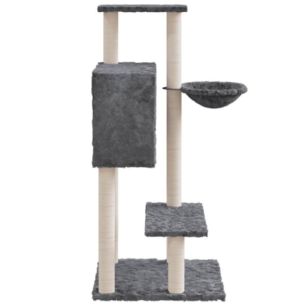 vidaXL Kattetre med klorestolper i sisal mørkegrå 108,5 cm