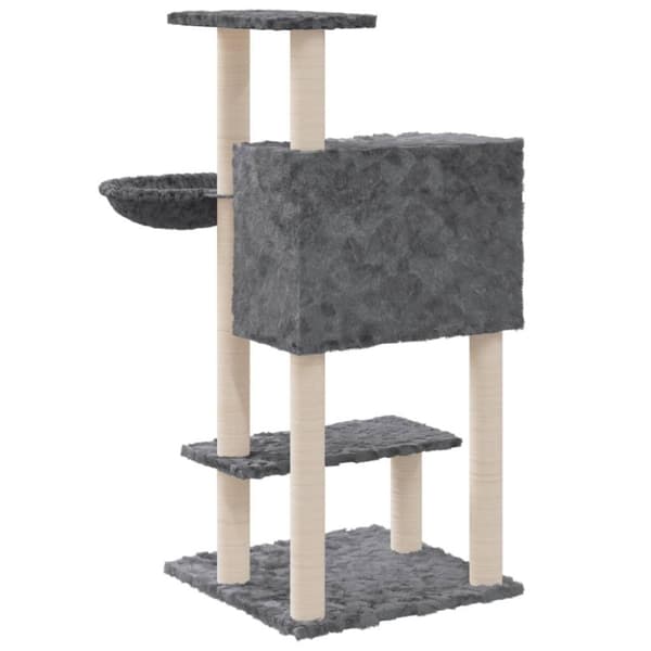 vidaXL Kattetre med klorestolper i sisal mørkegrå 108,5 cm