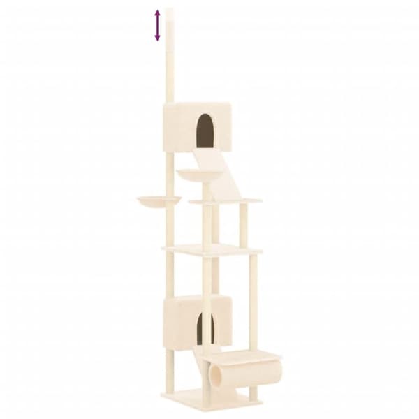 vidaXL Golv-till-tak klösträd gräddvit 277-303 cm
