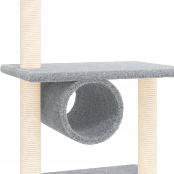 vidaXL Kattetre med klorestolper i sisal lysegrå 279 cm