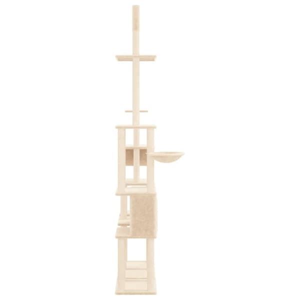 vidaXL Katträd med klöspelare sisal gräddvit 279 cm