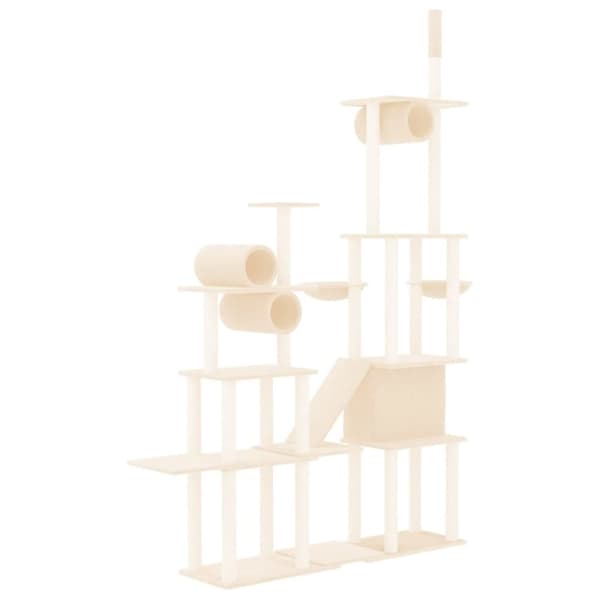 vidaXL Katträd med klöspelare sisal gräddvit 279 cm