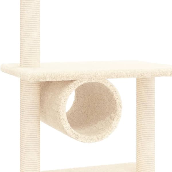 vidaXL Katträd med klöspelare sisal gräddvit 279 cm