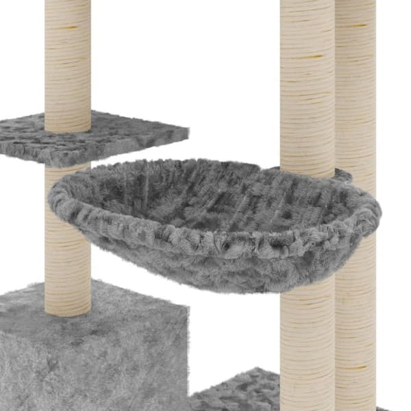 vidaXL kradsetræ med sisalstolper 142 cm lysegrå