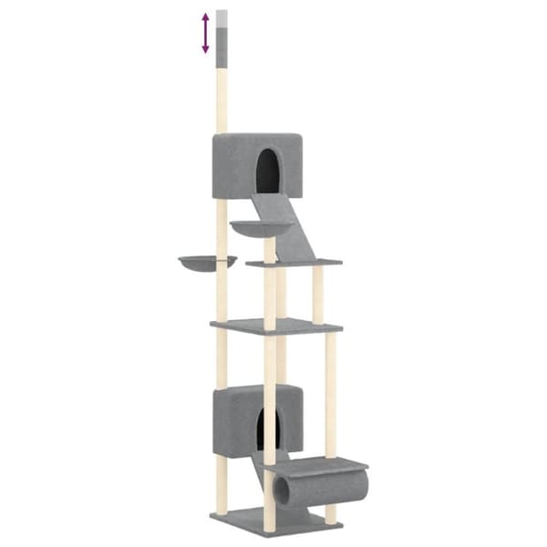 vidaXL kradsetræ fra gulv til loft 277-303 cm lysegrå