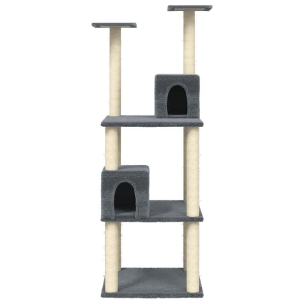 vidaXL Klösträd med sisalpelare mörkgrå 141 cm