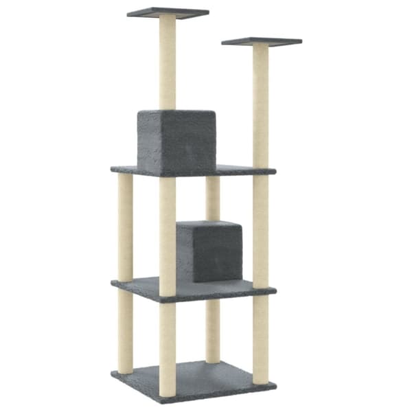 vidaXL Klösträd med sisalpelare mörkgrå 141 cm