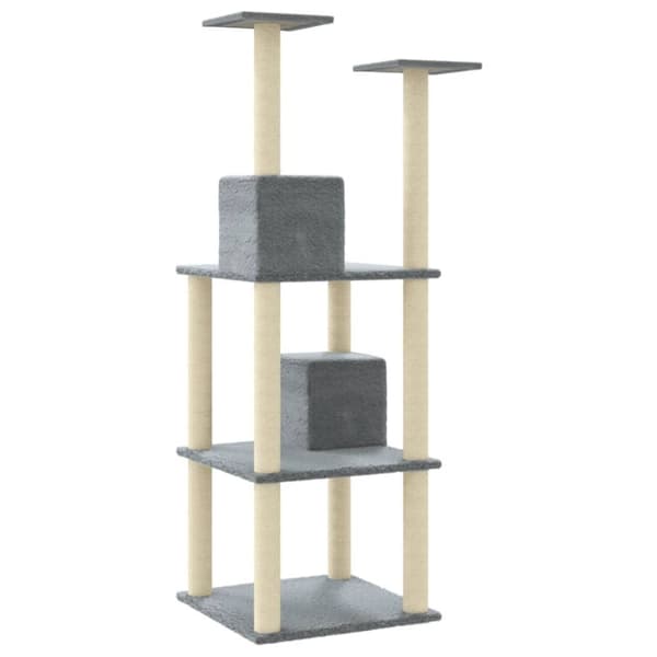 vidaXL Kloretre med klorestolper i sisal lysegrå 141 cm