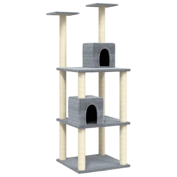 vidaXL Kloretre med klorestolper i sisal lysegrå 141 cm