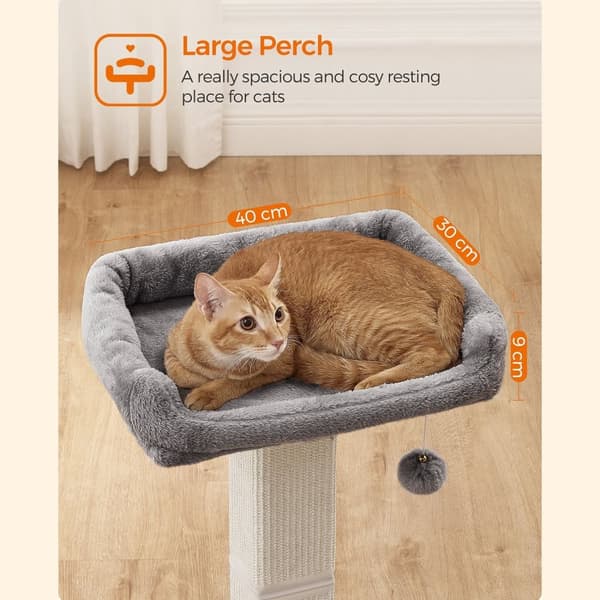 Scratching Post - fra 71 cm - med platform - grå