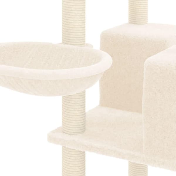 vidaXL Kattetre med klorestolper i sisal kremhvit 167 cm