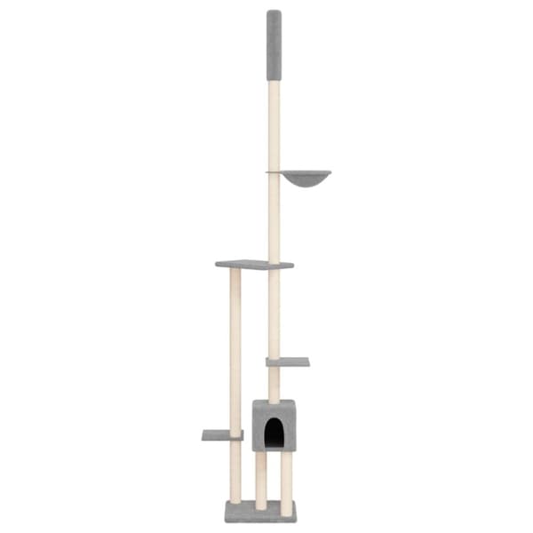 vidaXL kradsetræ fra gulv til loft 258,5-284,5 cm lysegrå