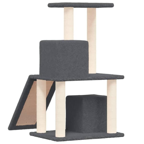 vidaXL Kissan kiipeilypuu sisal- raapimispylväillä tummanharmaa 82 cm