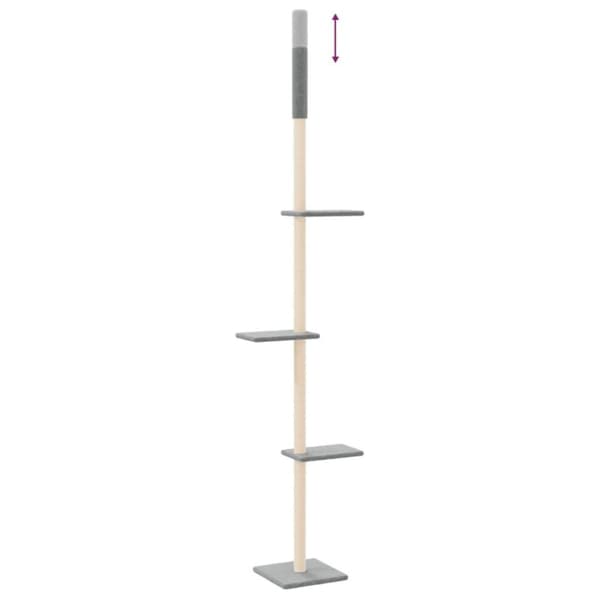 vidaXL kradsetræ fra gulv til loft 267,5-297,5 cm lysegrå