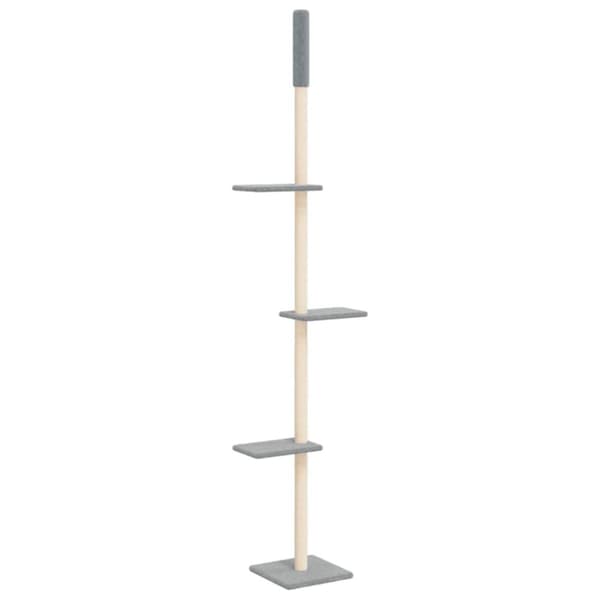 vidaXL kradsetræ fra gulv til loft 267,5-297,5 cm lysegrå