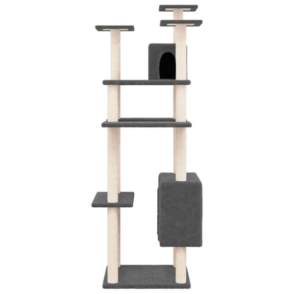vidaXL kradsetræ med sisalstolper 162 cm mørkegrå