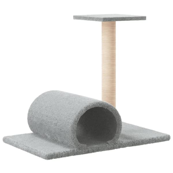 vidaXL kradsetræ med tunnel 60x34,5x50 cm lysegrå
