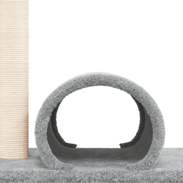 vidaXL kradsetræ med tunnel 60x34,5x50 cm lysegrå