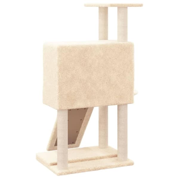 vidaXL Kissan kiipeilypuu sisal- raapimispylväillä kerma 96 cm
