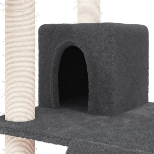 vidaXL Kissan kiipeilypuu sisal- raapimispylväillä tummanharmaa 83 cm