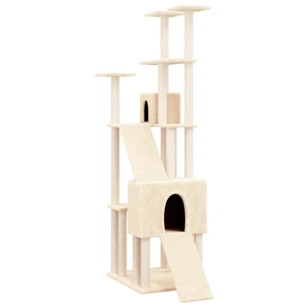 vidaXL Kissan kiipeilypuu sisal- raapimispylväillä kerma 190 cm