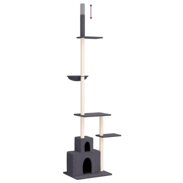 vidaXL kradsetræ fra gulv til loft 250,5-276,5 cm mørkegrå