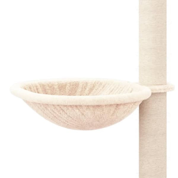 vidaXL Kattoon asti yltävä kissan kiipeilypuu kerma 263,5-289,5 cm