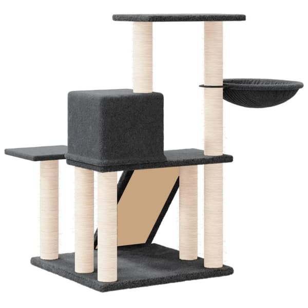 vidaXL kradsetræ med sisalstolper 82 cm mørkegrå