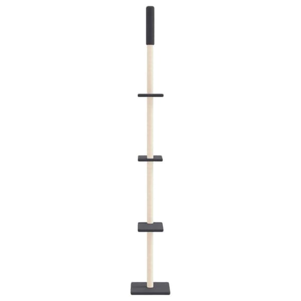 vidaXL kradsetræ fra gulv til loft 267,5-297,5 cm mørkegrå