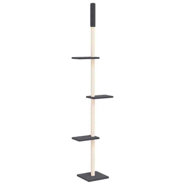 vidaXL kradsetræ fra gulv til loft 267,5-297,5 cm mørkegrå