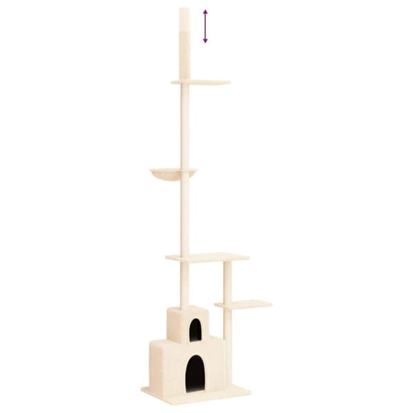 vidaXL Golv-till-tak klösträd gräddvit 250,5-276,5 cm