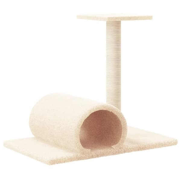 vidaXL Kissan raapimispylväs tunnelilla kerma 60x34,5x50 cm