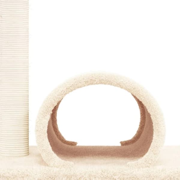 vidaXL Kissan raapimispylväs tunnelilla kerma 60x34,5x50 cm